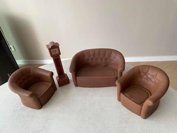 Fleur meubels bankstel bruin vintage jaren 80 beschikbaar voor biedingen