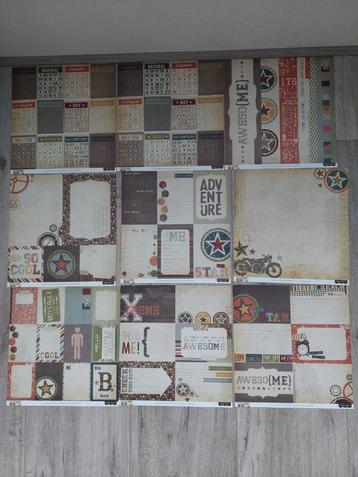 9 Scrapvellen Simple Stories Awesome dubbelzijdig beschikbaar voor biedingen