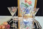 Handbeschilderde Theresienthal set (6) glazen op hoge steel, Antiek en Kunst, Antiek | Glas en Kristal, Ophalen of Verzenden