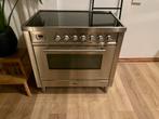 Luxe Boretti/ILVE 90cm inductiefornuis + afzuigkap, Witgoed en Apparatuur, Ophalen of Verzenden, Zo goed als nieuw, Inductie, Vrijstaand