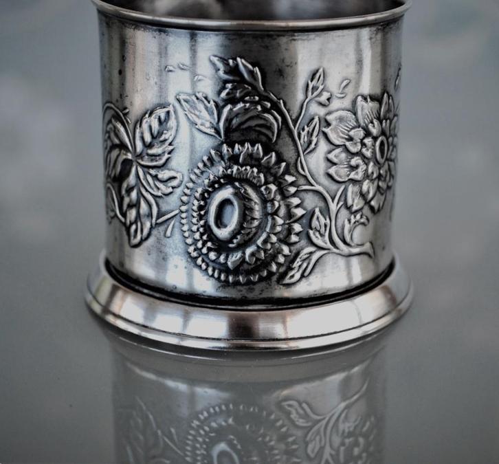 Zonnebloemen Podstakannik Vintage glas houder, Antiek en Kunst, Curiosa en Brocante, Ophalen of Verzenden