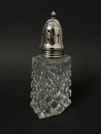 Kristal met Zilver Engelse Suikerstrooier, Antiek en Kunst, Ophalen of Verzenden, Zilver