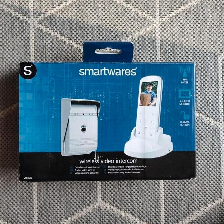 Smartwares VD36W Draadloze video deurintercom, Doe-het-zelf en Verbouw, Alarmsystemen, Zo goed als nieuw, Detector, Sensor of Melder