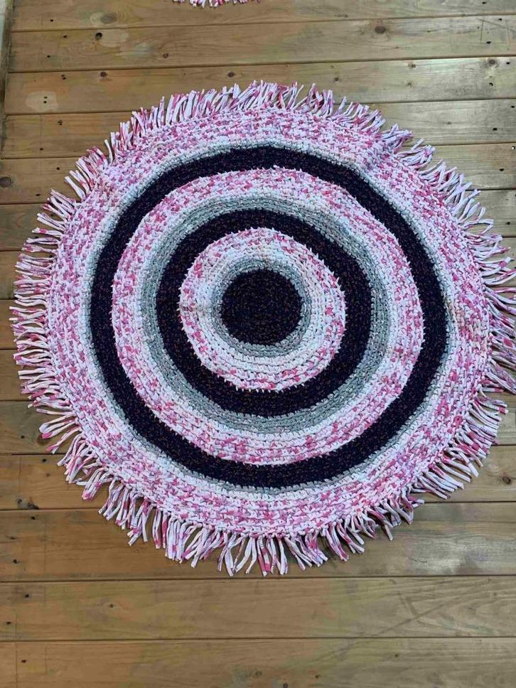 Rond tafelkleedje roze tint Ibiza Boho Bohemian 80 cm, Huis en Inrichting, Stoffering | Tapijten en Kleden, Gebruikt, 50 tot 100 cm
