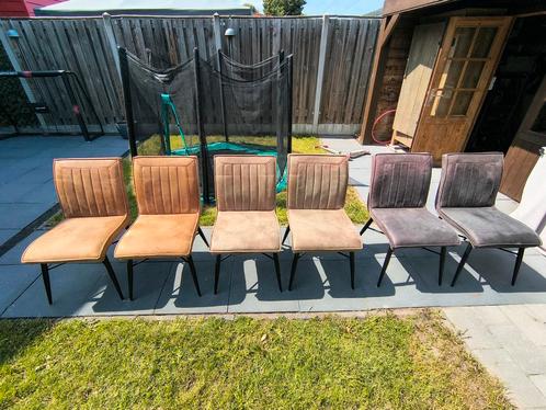Eetkamerstoelen, Huis en Inrichting, Stoelen, Gebruikt, Vijf, Zes of meer stoelen, Metaal, Stof, Ophalen