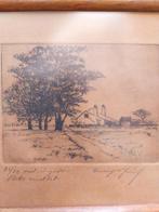 Originele ets boerderij met bomen.., Ophalen of Verzenden
