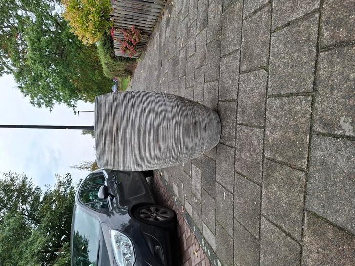 Ivoor kunststofpot Capi Nature Rib- collectie., Tuin en Terras, Bloembakken en Plantenbakken, Gebruikt, Kunststof, Balkon, Tuin