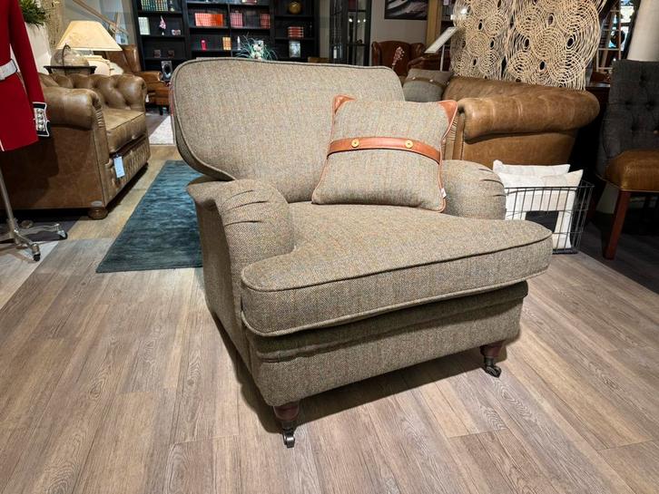 KLASSIEK CHESTERFIELD FAUTEUIL STOF WALTON HARRIS TWEED STOF, Huis en Inrichting, Fauteuils, Nieuw, Ophalen of Verzenden