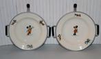 Disney 2 papbordjes 100% cormar waterdicht vintage Mickey, Ophalen of Verzenden, Mickey Mouse, Gebruikt, Servies