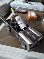 Metalen wijnrek auto +  fles, Gebruikt, Ophalen of Verzenden, Minder dan 5 flessen, Metaal