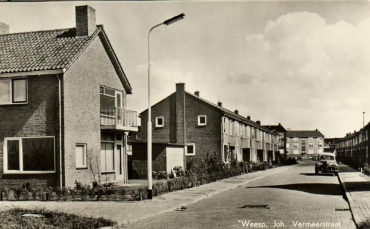 Weesp, Joh. Vermeerstraat - ongelopen, Verzamelen, Ansichtkaarten | Nederland, Ongelopen, Noord-Holland, Voor 1920, Ophalen of Verzenden