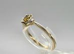 Gouden Vintage ring edelsteen citrien en diamant. 2025/721., Ophalen of Verzenden, Goud, Ring, Met edelsteen