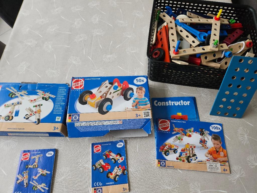3 sets heros constructor houten speelgoed, Ophalen of Verzenden, Zo goed als nieuw, Overige typen