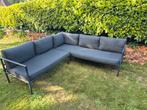 Super leuke loungeset 210x204cm met hocker/ salontafel, Ophalen, 5 zitplaatsen, Bank, Zo goed als nieuw