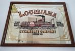 grote vintage spiegel pubspiegel Louisiana Steamboat Company, Antiek en Kunst, Antiek | Spiegels, Ophalen of Verzenden, Rechthoekig