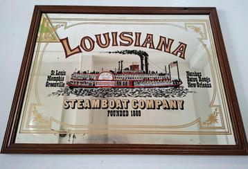 grote vintage spiegel pubspiegel Louisiana Steamboat Company beschikbaar voor biedingen