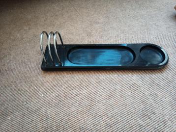 brievenhouder met pennenbak, zwart natuursteen 10x37cm beschikbaar voor biedingen