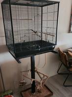 Grote parkietenkooi met standaard., Ophalen of Verzenden, Metaal, Vogelkooi
