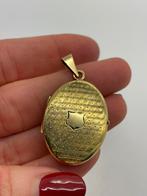 A88 Prachtige zilveren medaillon hanger goudkleurig, Sieraden, Tassen en Uiterlijk, Antieke sieraden, Ophalen of Verzenden, Zilver