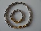 Dames ketting en armband shoker staal chroom zilver goud, Ophalen of Verzenden, Zo goed als nieuw, Goud, Overige materialen