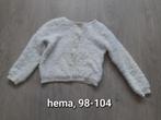 Hema mooi wit vestje maat 98-104 meisje, Ophalen of Verzenden, Zo goed als nieuw