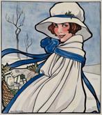 Reclame affiche Blue Band meisje - Rie Cramer - 1926, Ophalen of Verzenden