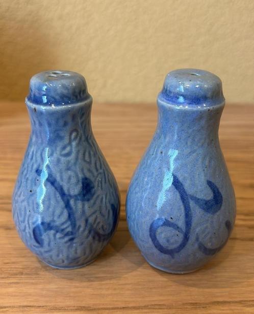 Vintage Peper en Zoutstel, Keuls Aardewerk, Grijs-Blauw, '60, Antiek en Kunst, Curiosa en Brocante, Ophalen of Verzenden