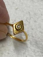 Geel gouden ring diamant 750, Verzenden, Goud, Ring