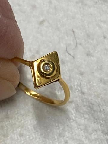Geel gouden ring diamant 750 beschikbaar voor biedingen