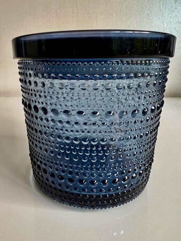 Iittala Kastehelmi Hoge Voorraadpot Deksel Rain Blue, Antiek en Kunst, Kunst | Designobjecten, Ophalen of Verzenden