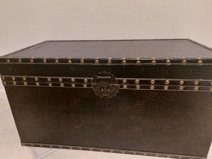 Schatkist- opbergkist vintage stijl, Huis en Inrichting, Woonaccessoires | Kisten, Minder dan 50 cm, Minder dan 50 cm, 50 tot 100 cm