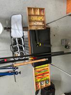 Complete visset met feeder, vaste stock, snoekhengel e.t.b., Watersport en Boten, Hengelsport | Algemeen, Ophalen, Gebruikt