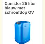 Canister 25 liter blauw met schroefdop OV, Minder dan 75 liter, Ophalen of Verzenden, Gebruikt, Overige materialen
