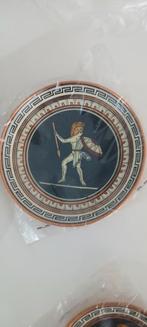 Antiek Grieks Bord met Krijger, Ophalen of Verzenden