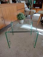 Design glazen Waterfall stijl bijzettafel, salontafel, Rechthoekig, Ophalen, 45 tot 60 cm, Glas