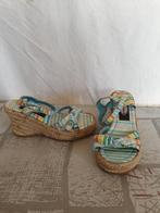 Vrolijk gekleurde sandalen met sleehak. Mt 36 Merk Graceland, Overige kleuren, ., Ophalen of Verzenden, .