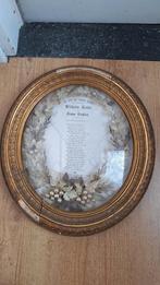 Antieke grote ovalen lijst " zilveren bruiloft " uit 1883, Ophalen of Verzenden