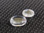 2x Saffier wit / Sapphire white - Very clear, top quality!, Ophalen of Verzenden, Mineraal