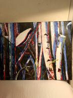 Abstract berkenbos schilderij, Ophalen