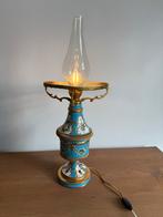 Antieke Blauwe Olielamp Tafellamp, Antiek en Kunst, Ophalen of Verzenden