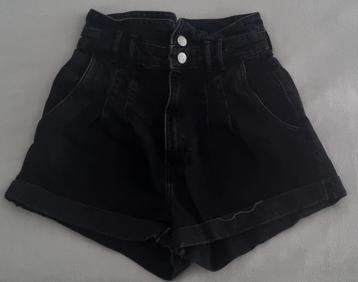 Zara boyfriend oversized korte broek zwart maat s 36 broekje