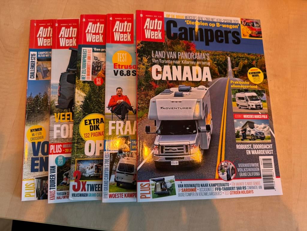 Autoweek campers 2025 allemaal, Boeken, Tijdschriften en Kranten, Ophalen of Verzenden, Zo goed als nieuw, Sport en Vrije tijd
