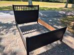 zwarte Ikea Hemnes bedombouw 140x200, Ophalen, Zwart, Tweepersoons, 140 cm