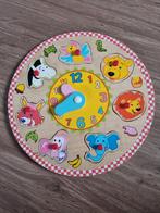 Houten vormen puzzel met klok, Kinderen en Baby's, Speelgoed | Babyspeelgoed, Overige typen, Gebruikt, Ophalen