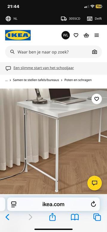 Buro ikea lagkapten eikenpattoon en spand poten wit beschikbaar voor biedingen