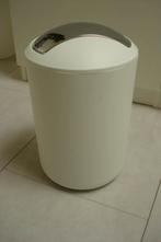 nieuw prullenbak 5 lr wit tuimeldeksel chroom 29,5 x 19,5 cm, Kunststof, Nieuw, Ophalen of Verzenden, Minder dan 10 liter