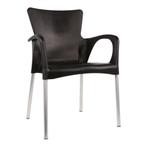 Kunststof stoel met armleuning zwart, Info@edvonline.nl, Kunststof, Zwart, Nieuw