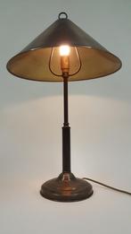 Lumi Lamp vintage tafellamp, koperen voet en kap. Bureaulamp, Huis en Inrichting, Lampen | Tafellampen, Tweedehands verkoop, Tweedehands verkoop