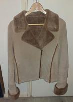 Beige Suède Jas met Imitatie Bont - Maat 44, Ophalen, Gedragen, Maat 42/44 (L), Beige