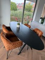 Eiken ovalen tafel 220 x 80 handgemaakt door meubelmaker, Ophalen, Zo goed als nieuw